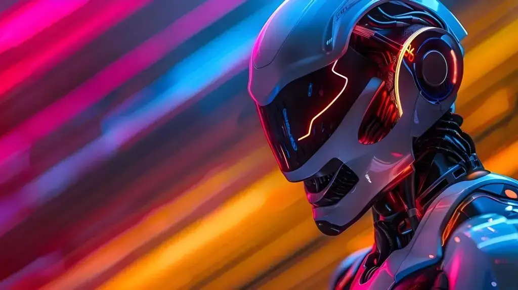 Powerful robot with AI control depicting potential dangers and consequences of technology. Concept Technology Ethics, AI Dangers, Future Scenarios, Robot Uprising, Tech Impact