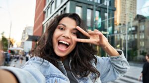 Woman posing for a selfie