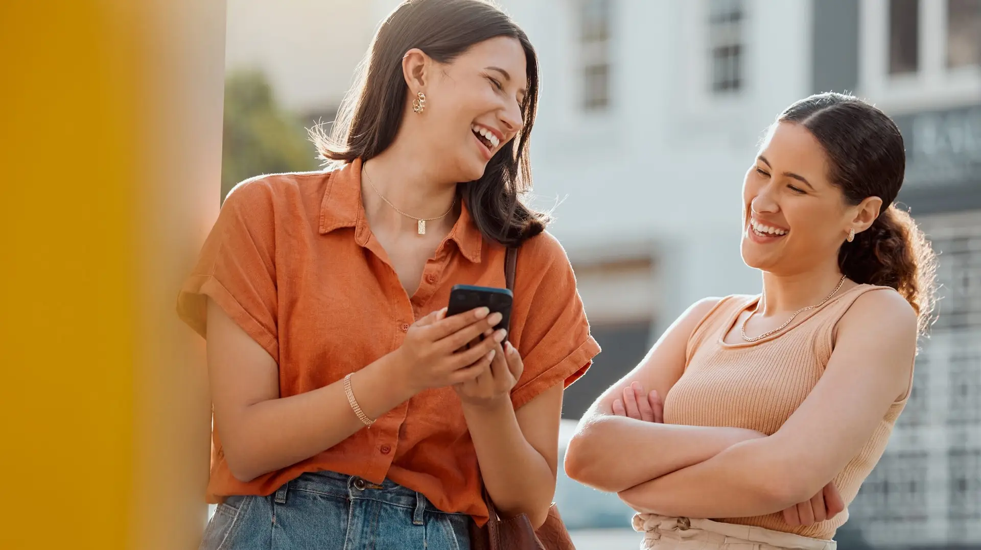 woman laughing at a trend