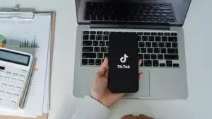 tiktok logo on a phone