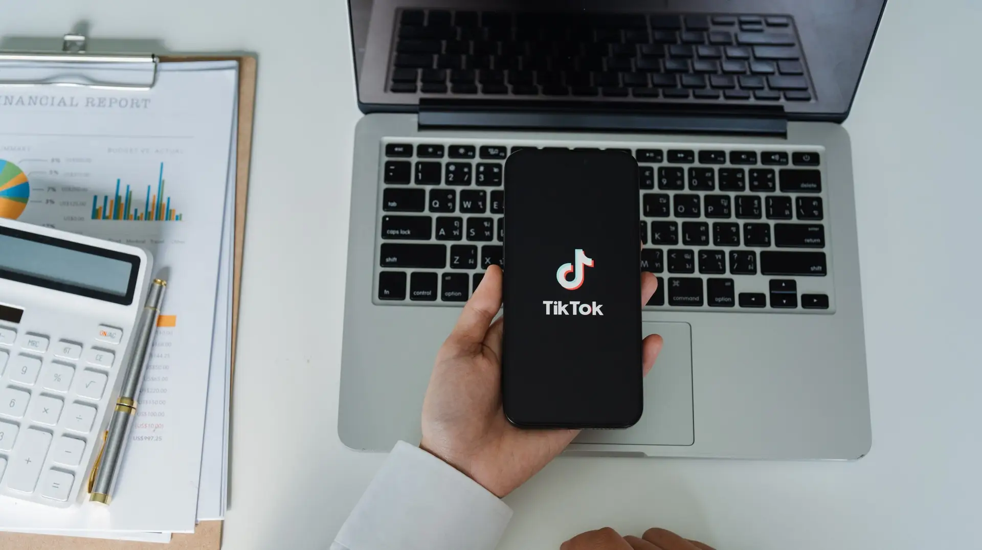 tiktok logo on a phone