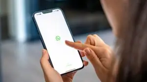 whatsapp logo on a phone
