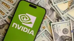 Nvidia news logo with money in the background