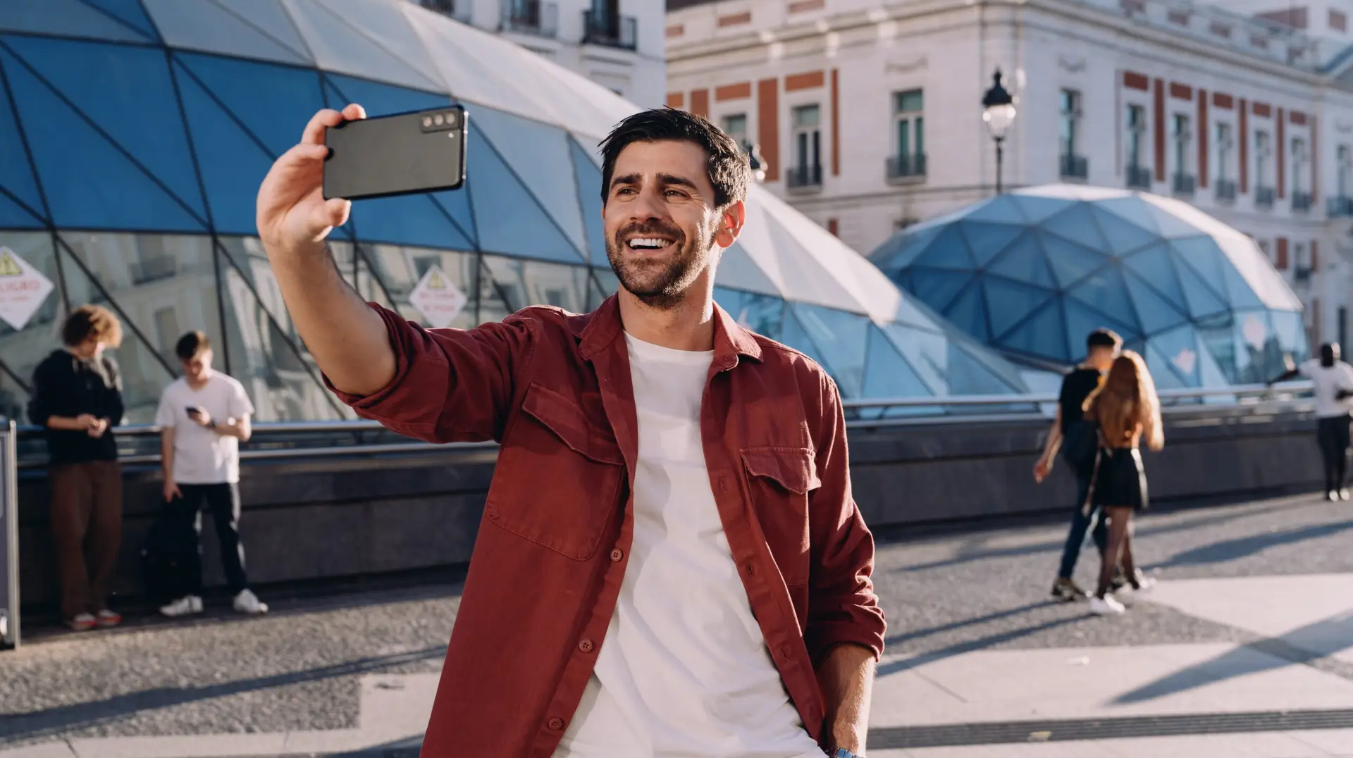 Social media influencer recording himself