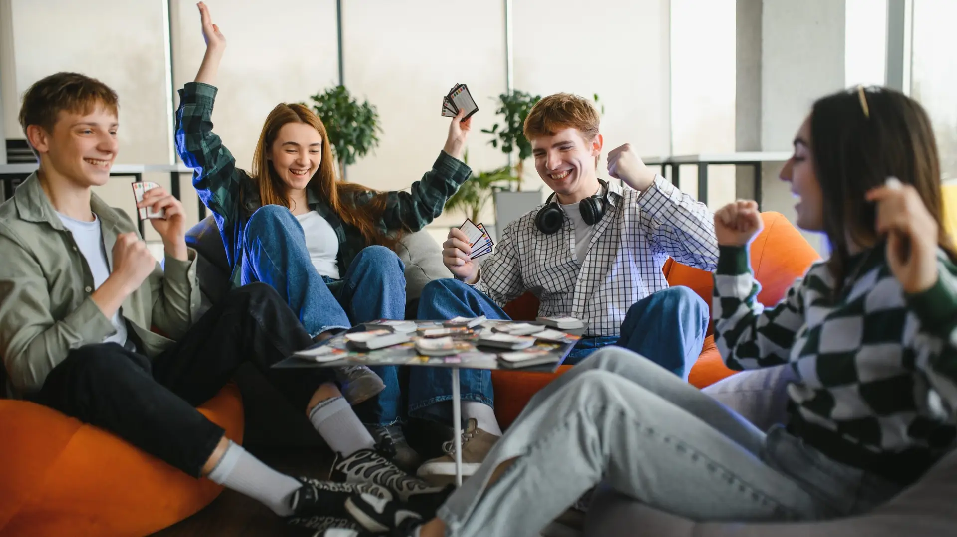 group of people laughing
