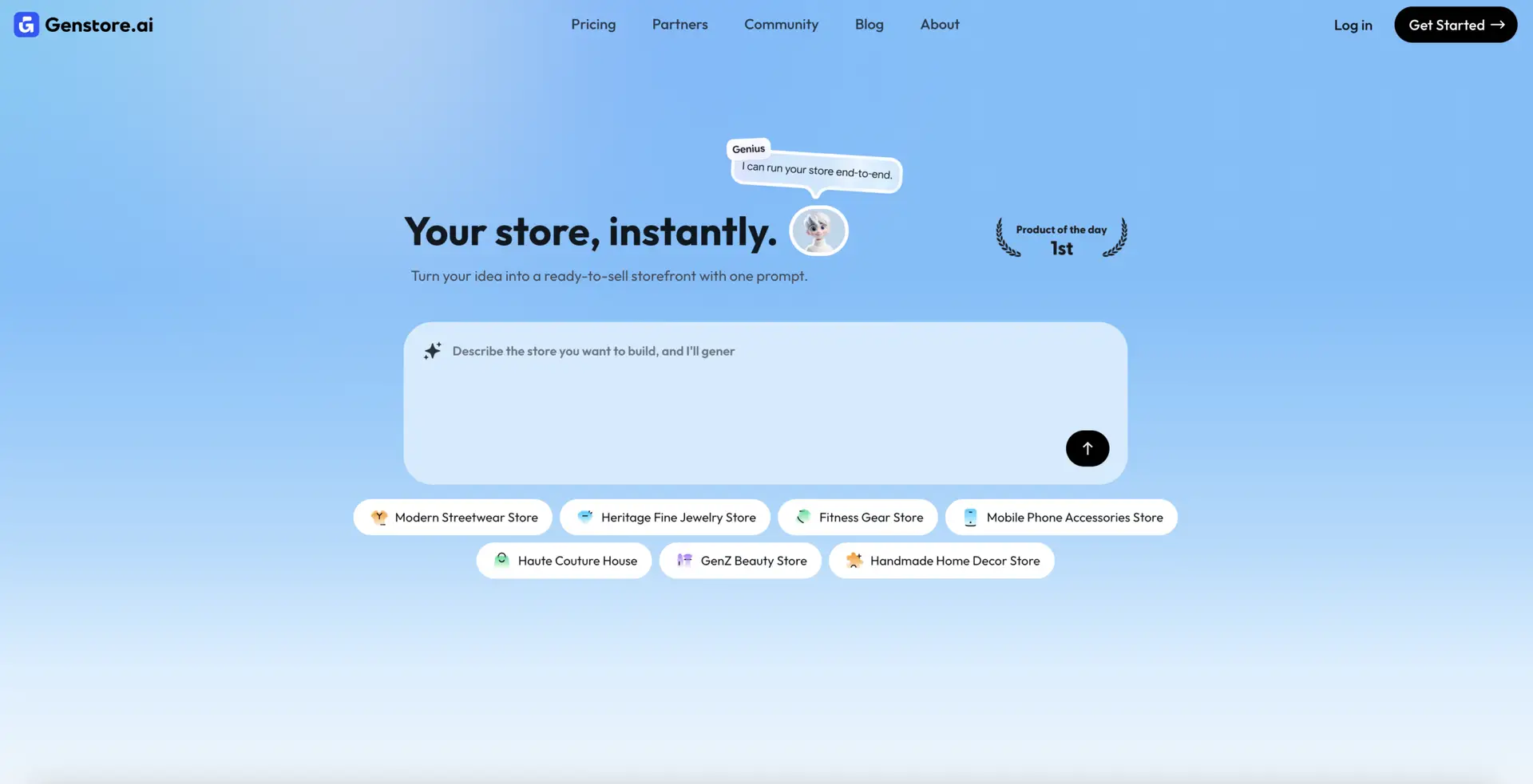 genstore homepage