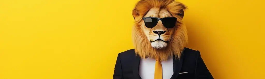 lion with sunglasses