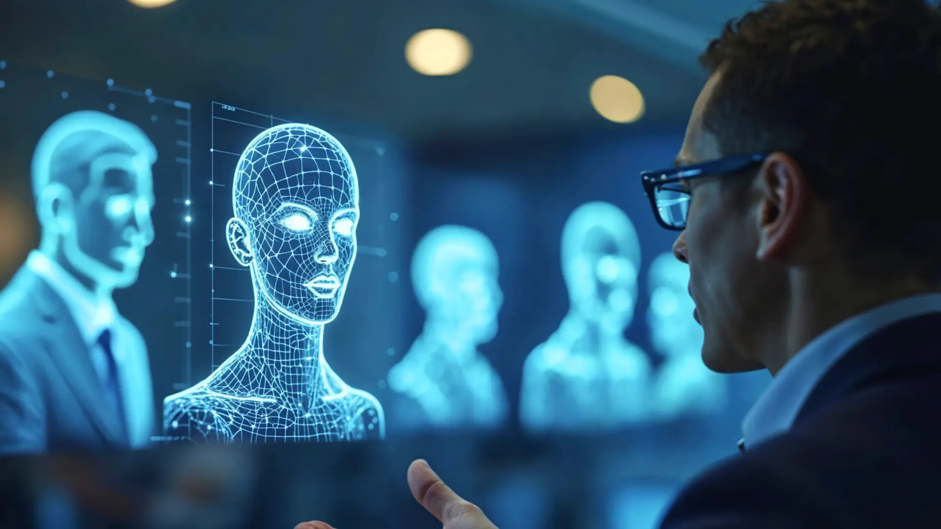 A person is analyzing the AI personal image mapping.