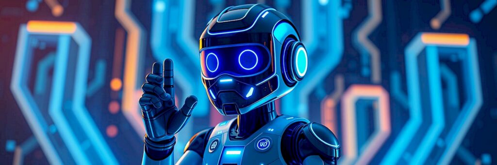 futuristic blue robot