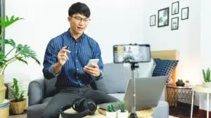 man streaming for his phone