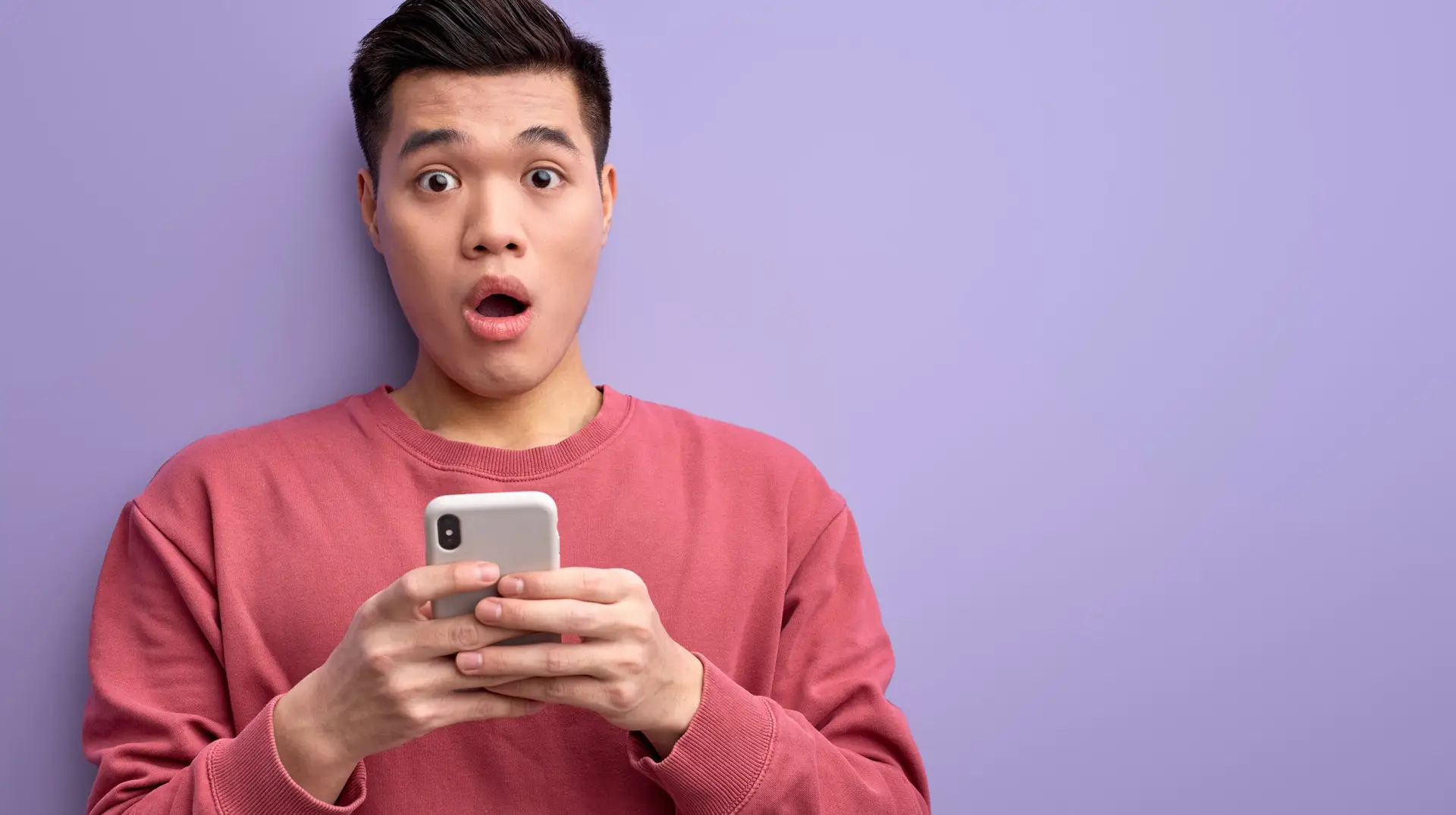 man reacting to a tiktok trend