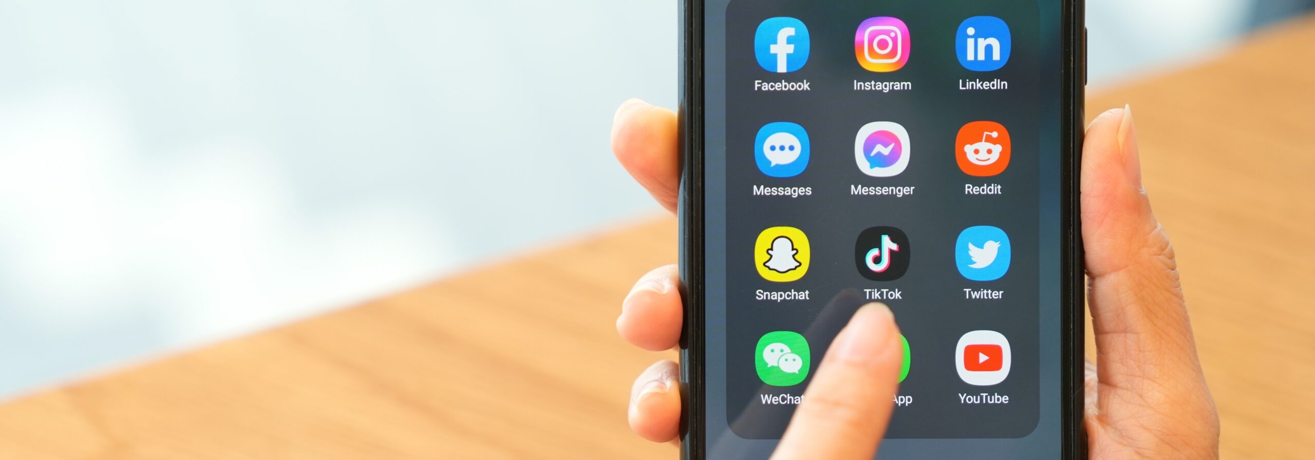 phone with social media apps