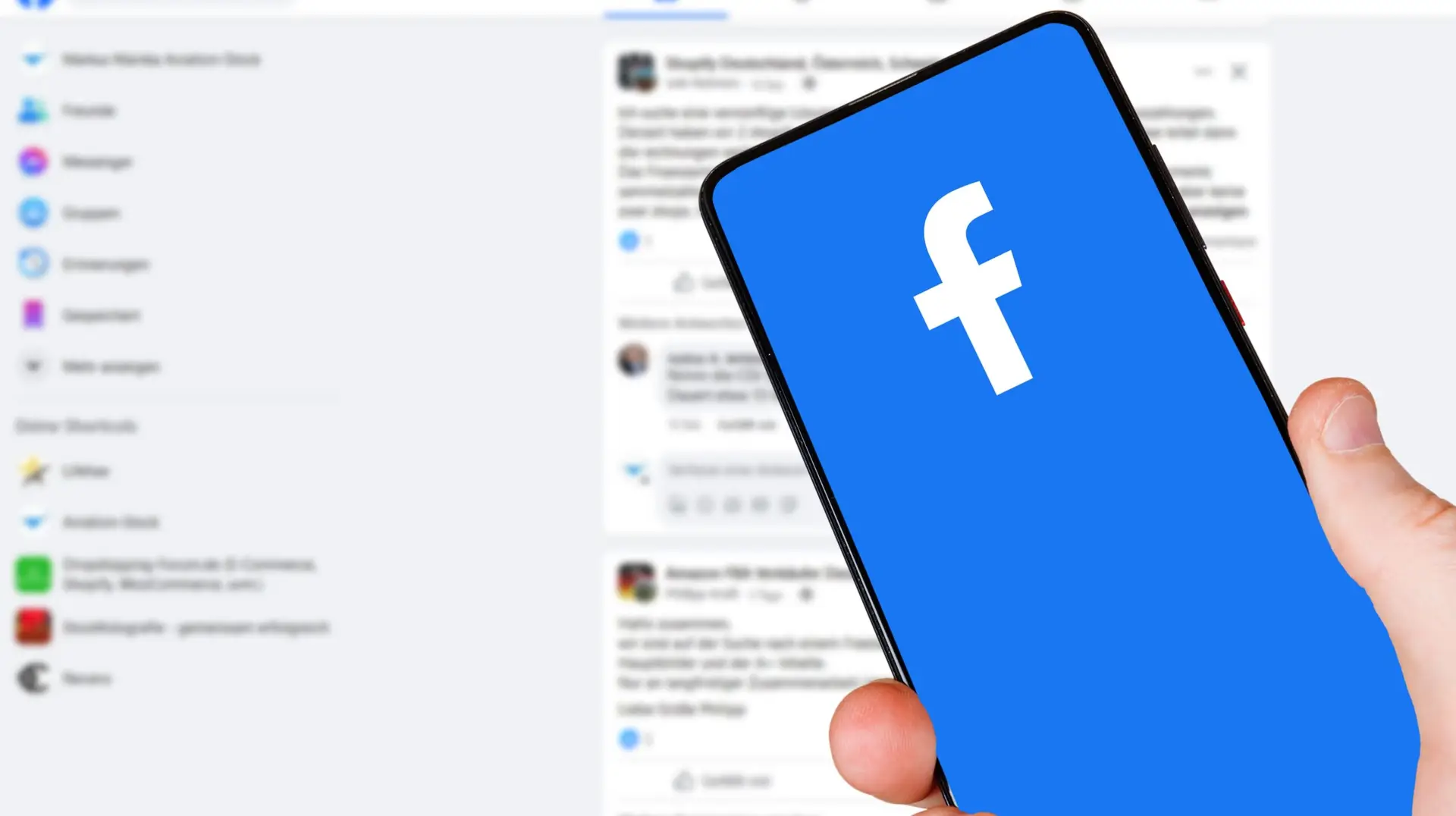 facebook logo on phone