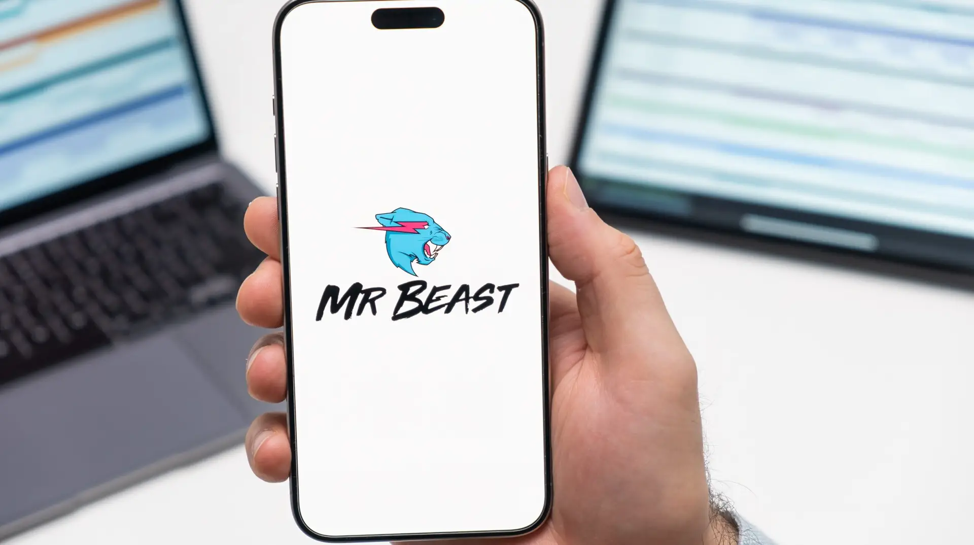 mrbeast on a phone