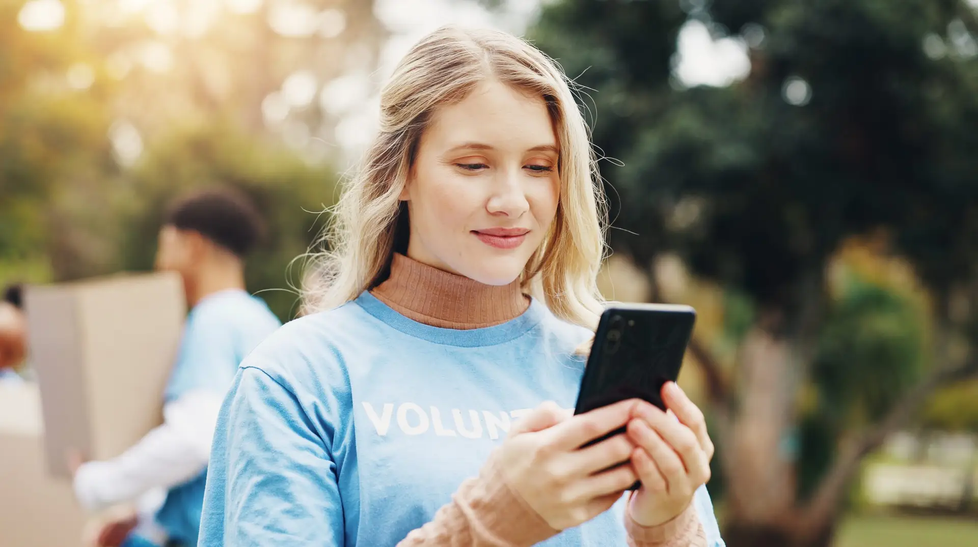 social media woman on here phone