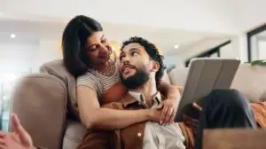 woman and man watching trends