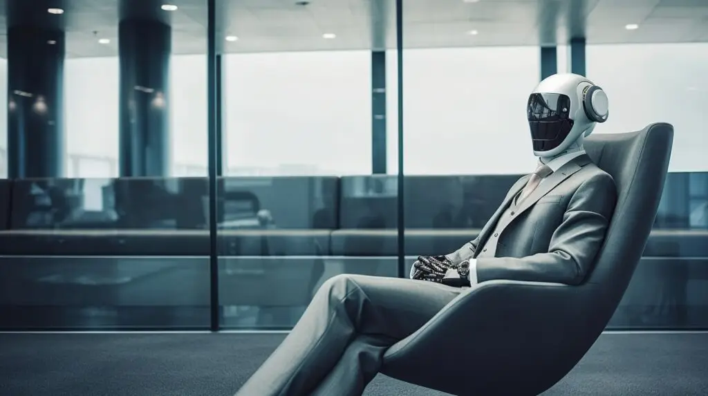 Businessman robot in a suit