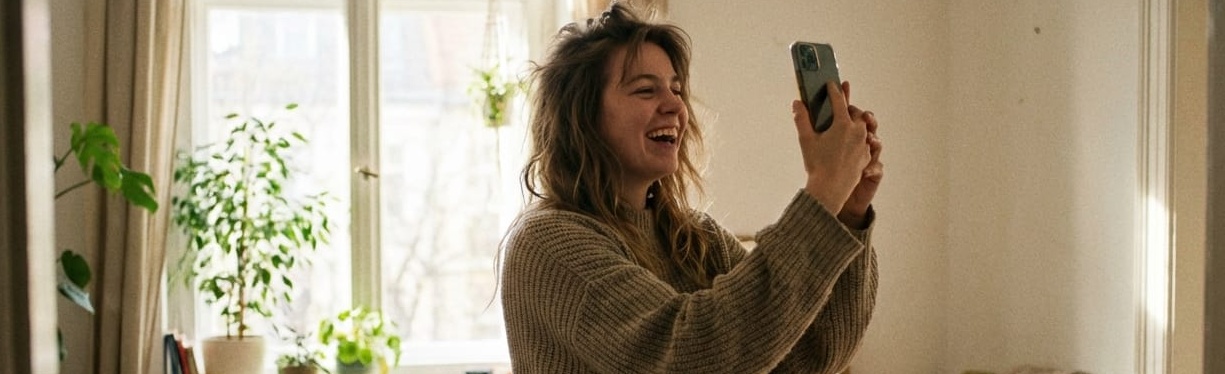 woman recording herself