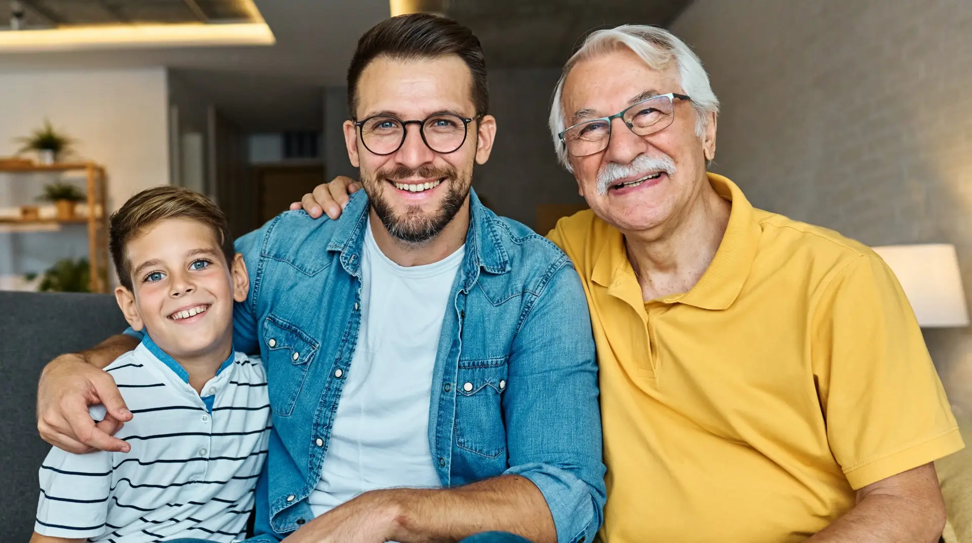 granpda, dad, and a son picture