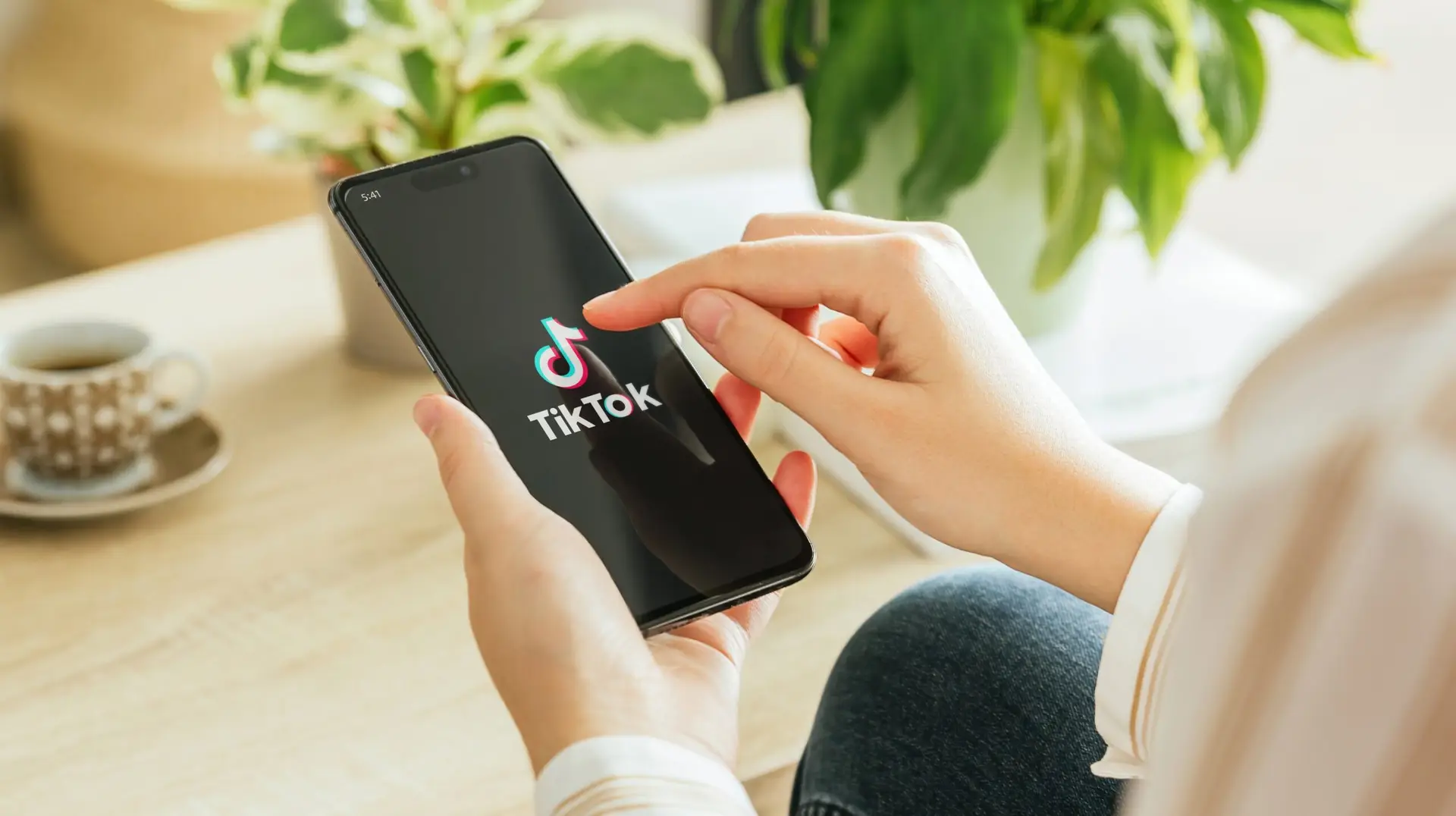 tiktok logo on a phone