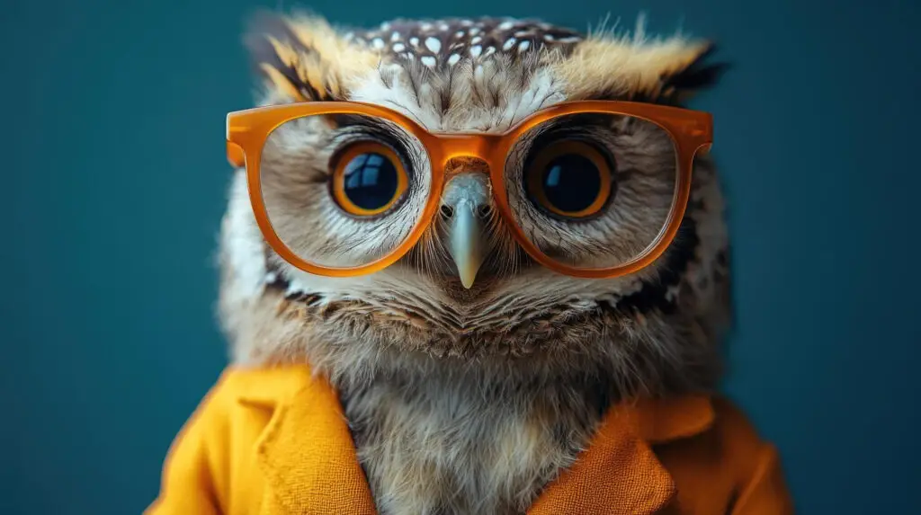An owl in glasses.