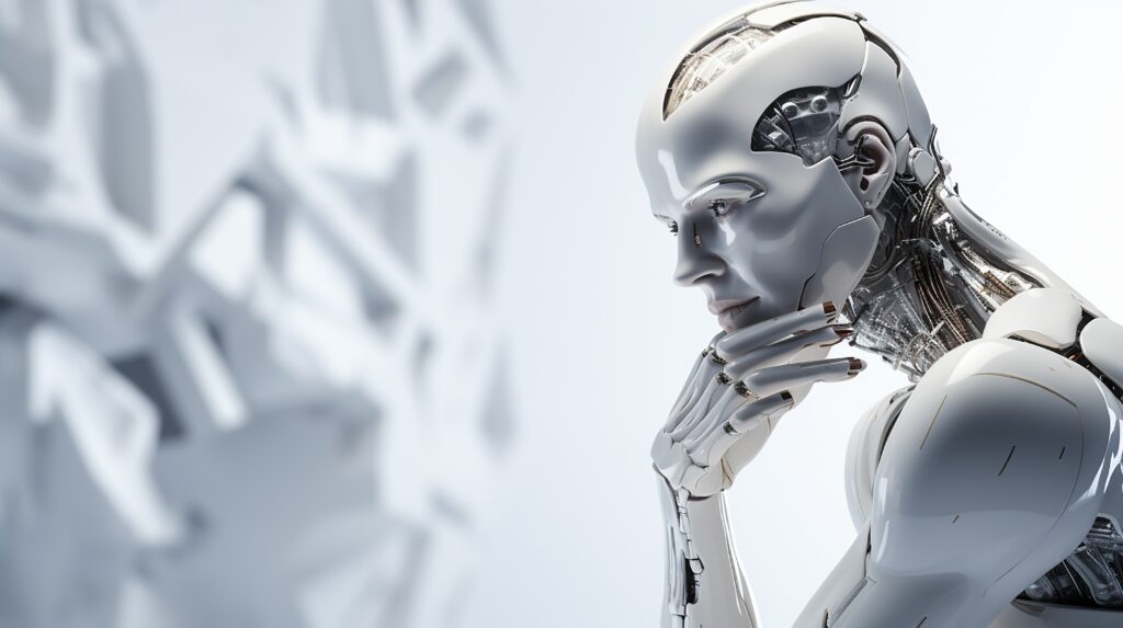 AI robot thinking 