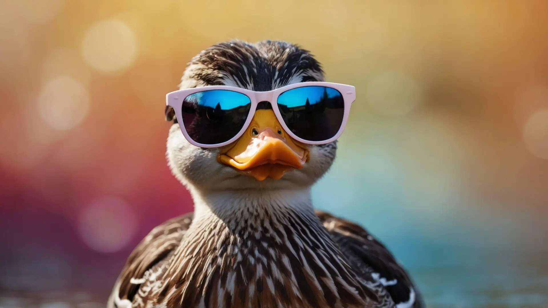A duck in glasses.