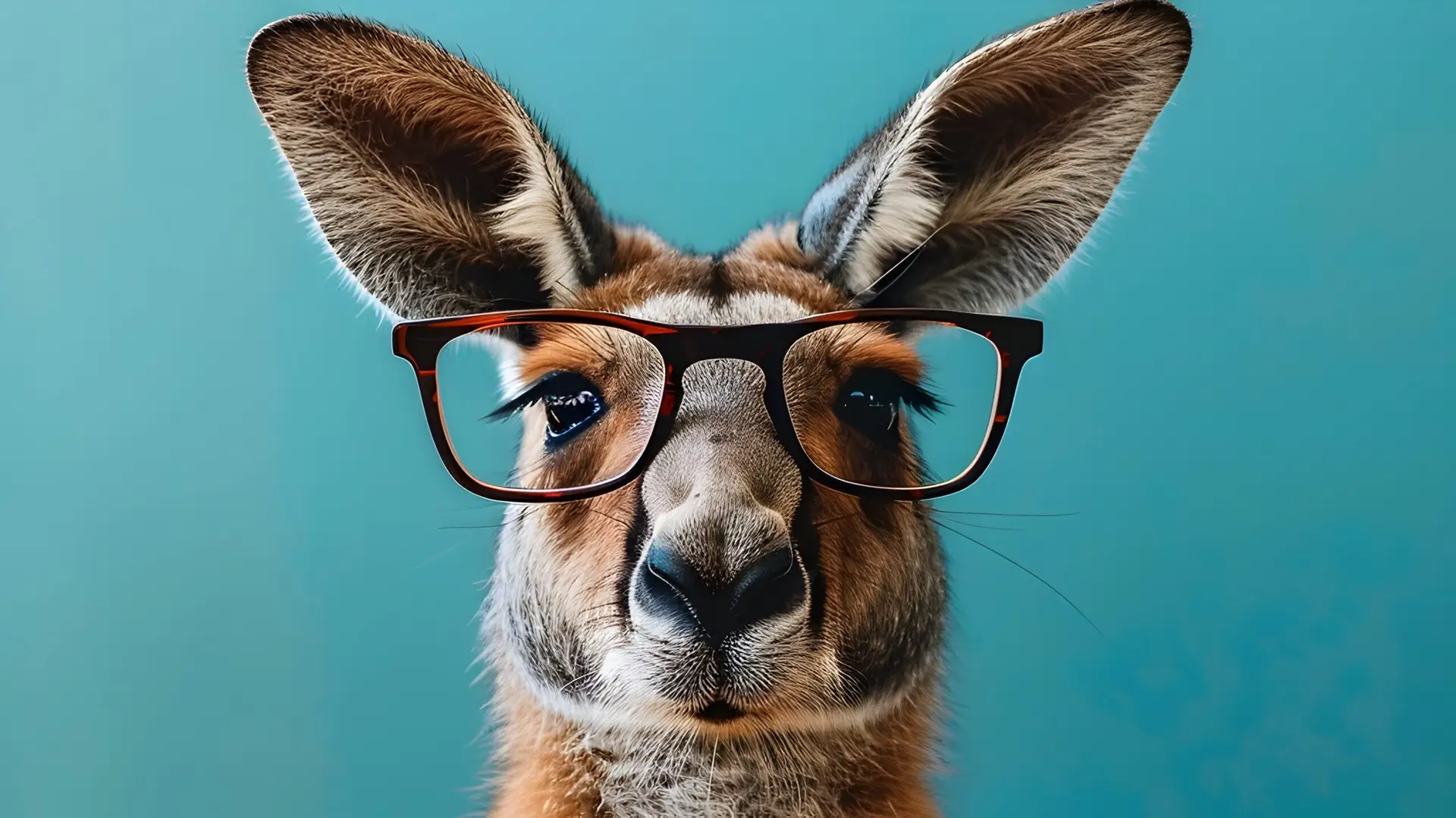 Kangaroo in glasses.