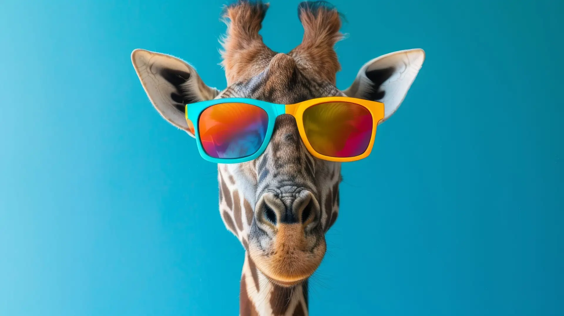giraffe with sunglasses