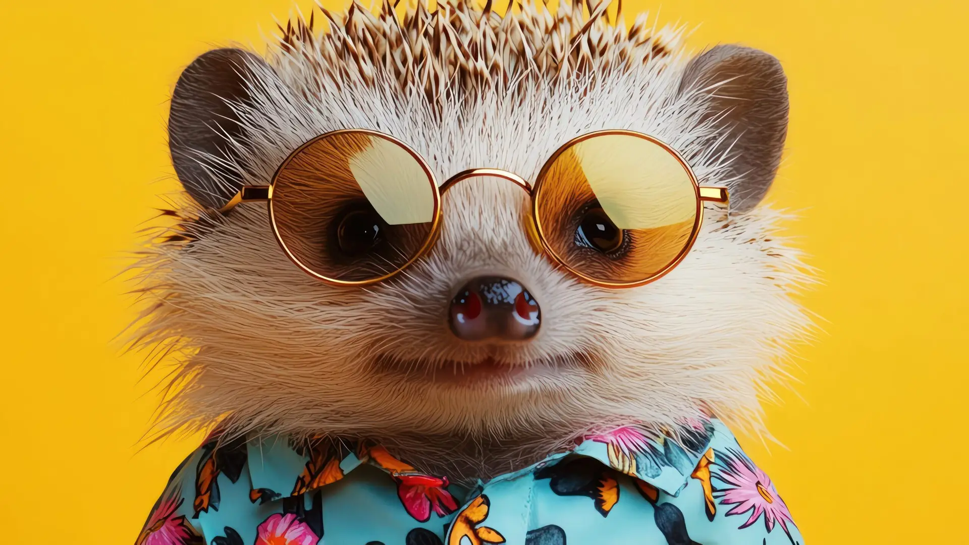 Hedgehog with round glasses.